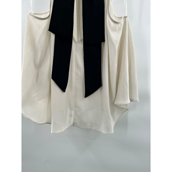 BCBGeneration Sleeveless Halter Bow Back Top Cream/Black Womens Size Small - Picture 7 of 10